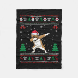 Dabbing Dogue De Bordeaux Dog Santa Hat Boys Girls Fleece Deken