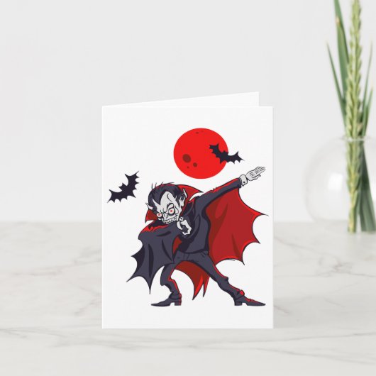 Dabbing Dracula Vampire Halloween Count Dabula Gif Kaart (Voorkant)