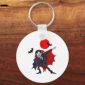 Dabbing Dracula Vampire Halloween Count Dabula Gif Sleutelhanger (Voorkant)