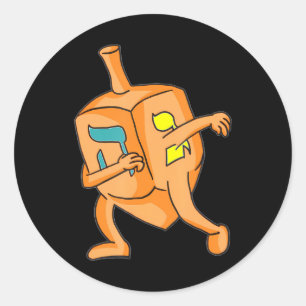 Dabbing Dreidel Happy Chanoeka Joods Ronde Sticker