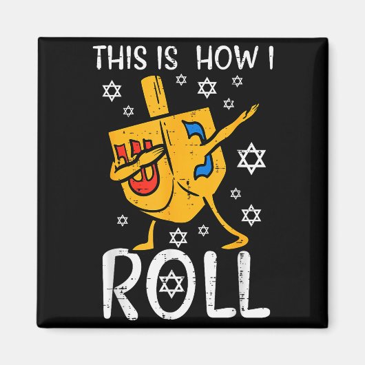 Dabbing Dreidel Ugly Hanukkah Funny Chanukah Men W Magneet (Voorkant)