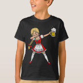 Dabbing Duitse vrouwen Lederhosen Drink bier T-shirt (Voorkant)