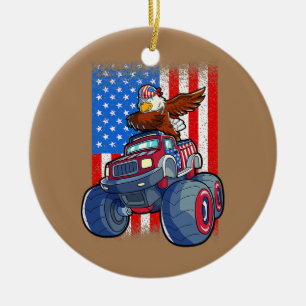 Dabbing Eagle Monster Truck 4 juli jongens Keramisch Ornament