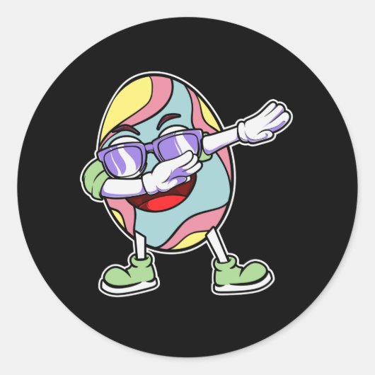 Dabbing Easter Bunny Egg Basket Kinder boys Ronde Sticker (Voorkant)