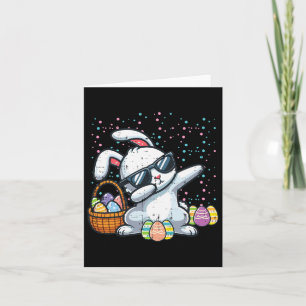 Dabbing Easter Bunny Eggs Bysket Rabbit Dance Mann Kaart