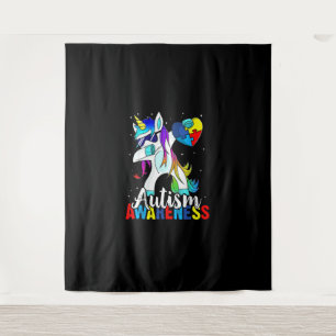 Dabbing Eenhoorn Autisme Awareness Kinder Meisjes Wandkleed