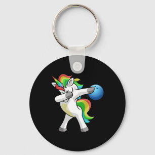 Dabbing eenhoorn bowling bowler grappige dab dans sleutelhanger