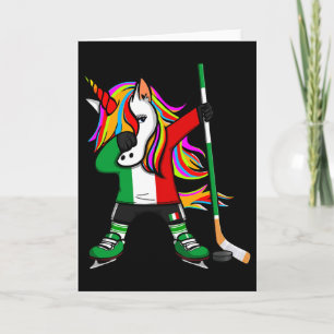 Dabbing Eenhoorn Italië IJshockey Fans Trui Winte Kaart