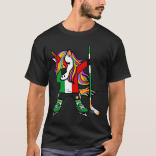 Dabbing Eenhoorn Italië IJshockey Fans Trui Winte T-shirt