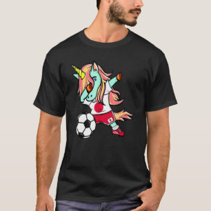 Dabbing Eenhoorn Japan Football Japans Flag Socc T-shirt