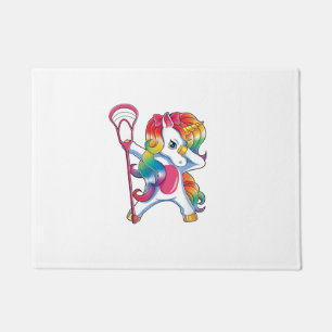 Dabbing Eenhoorn Lacrosse Grappige Lax Speler T-Sh Deurmat