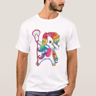 Dabbing Eenhoorn Lacrosse Grappige Lax Speler T-Sh T-shirt