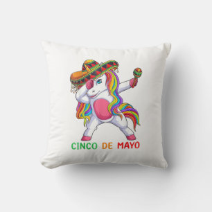 Dabbing Eenhoorn Laten we Fiesta Cinco de Mayo Kin Kussen