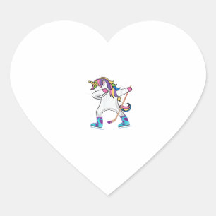 Dabbing eenhoorn met een hockey stick eenhoorn spo hart sticker