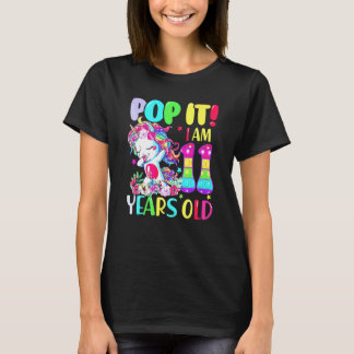 Dabbing Eenhoorn Pop It Ik Ben 11 Jaar Fidget Bi T-shirt
