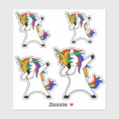 Dabbing Eenhoorn Regenboog Sticker (Vel)