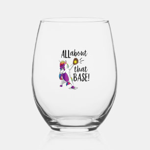 Dabbing Eenhoorn Softbal T-shirt Meisjes Softbal K Wijnglas Zonder Voet