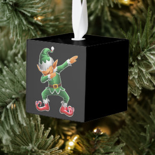 Dabbing Elf Costume-kerstfeestdagen Kubus Ornament