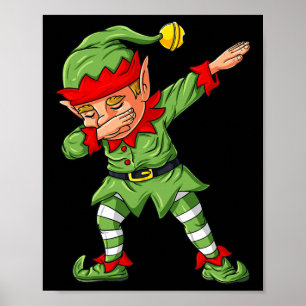 Dabbing Elf Family Matching kerstjongens Girls K Poster
