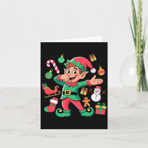 Dabbing Elf Kerstman slee Santa Sneeuwman Grappige Kaart