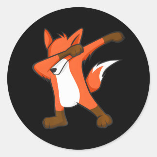 Dabbing Fox Cute Hip Hop Dab Dance Ronde Sticker