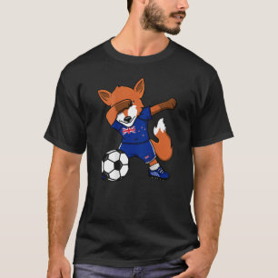 Dabbing Fox New Zealand Voetbal Fans Jersey Voetba T-shirt