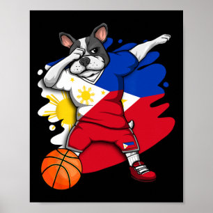 Dabbing Franse Bulldog De Filipijnen Sketll Fan Poster