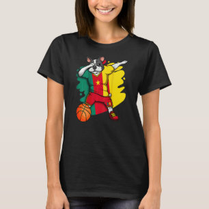 Dabbing French Bulldog Cameroon Basketball Fan Jer T-shirt