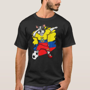 Dabbing French Bulldog Ecuador Soccer Fans Jersey T-shirt