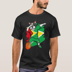Dabbing French Bulldog Guyana Basketball Fan Jerse T-shirt