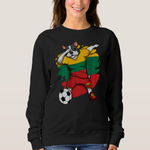 Dabbing French Bulldog Lithuania Soccer Fan Jersey Trui