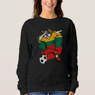 Dabbing French Bulldog Lithuania Soccer Fan Jersey Trui