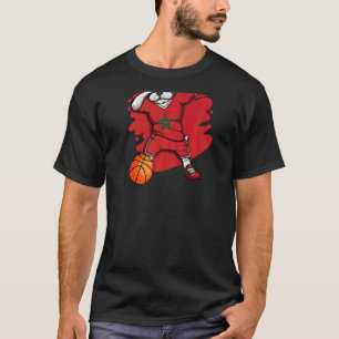 Dabbing French Bulldog Marokko Basketball Fan Jers T-shirt