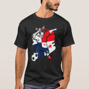 Dabbing French Bulldog Panama Soccer Fans Jersey F T-shirt