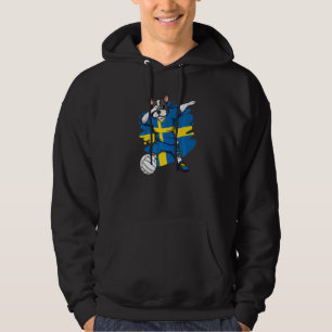 Dabbing French Bulldog Zweden Volleyball Fan Jerse Hoodie