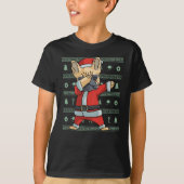 Dabbing French Dog T-Shirt Kerstmis Dance (Voorkant)