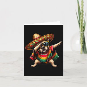 Dabbing Frenchie Hond Sombrero Mexicaanse Poncho C Kaart