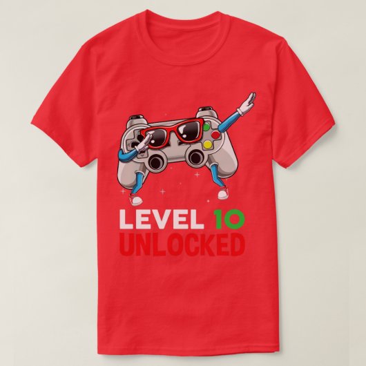 Dabbing Gaming Controller videoggamer leeftijd 10  T-shirt (Design voorkant)