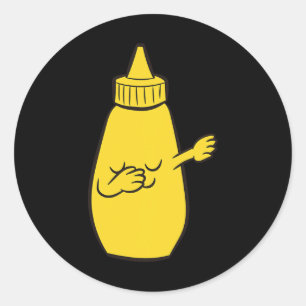 Dabbing Gele Mosterd Knijp Fles Grappig Dansen Ronde Sticker