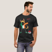 Dabbing German Shepherd Ireland Curling Fans Jerse T-shirt (Voorkant volledig)
