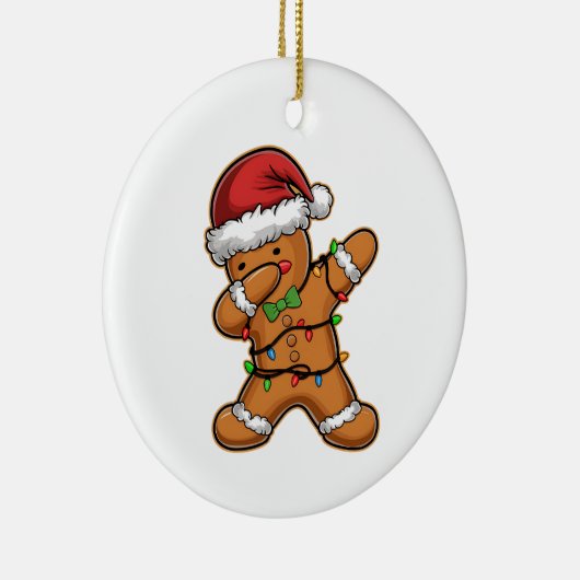 Dabbing Gingerbread Tree Light Kerstmis Keramisch Ornament (Rechts)