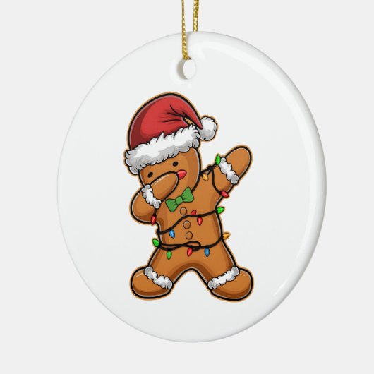Dabbing Gingerbread Tree Light Kerstmis Keramisch Ornament (Links)