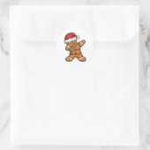 Dabbing Gingerbread Tree Light Kerstmis Ronde Sticker (Tas)