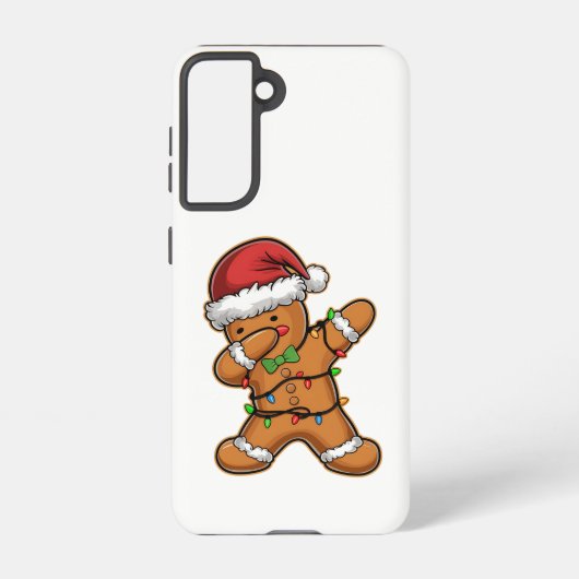 Dabbing Gingerbread Tree Light Kerstmis Samsung Galaxy Hoesje (Achterkant)