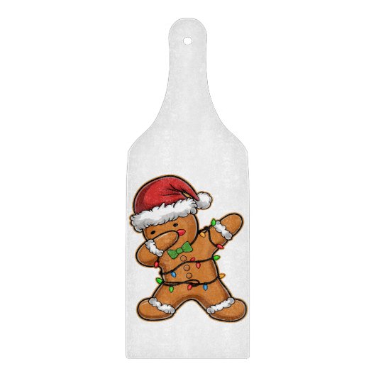 Dabbing Gingerbread Tree Light Kerstmis Snijplank (Voorkant)