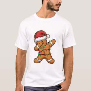 Dabbing Gingerbread Tree Light Kerstmis T-shirt
