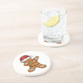 Dabbing Gingerbread Tree Light Kerstmis Zandsteen Onderzetter (Zijkant)