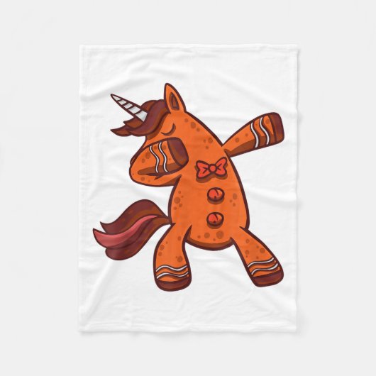 Dabbing Gingerbread Unicorn Cookie Christmas  Fleece Deken (Voorkant)