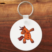 Dabbing Gingerbread Unicorn Cookie Christmas Sleutelhanger (Voorkant)