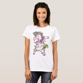 Dabbing Gingerbrood Man kerstaking T-shirt (Voorkant volledig)